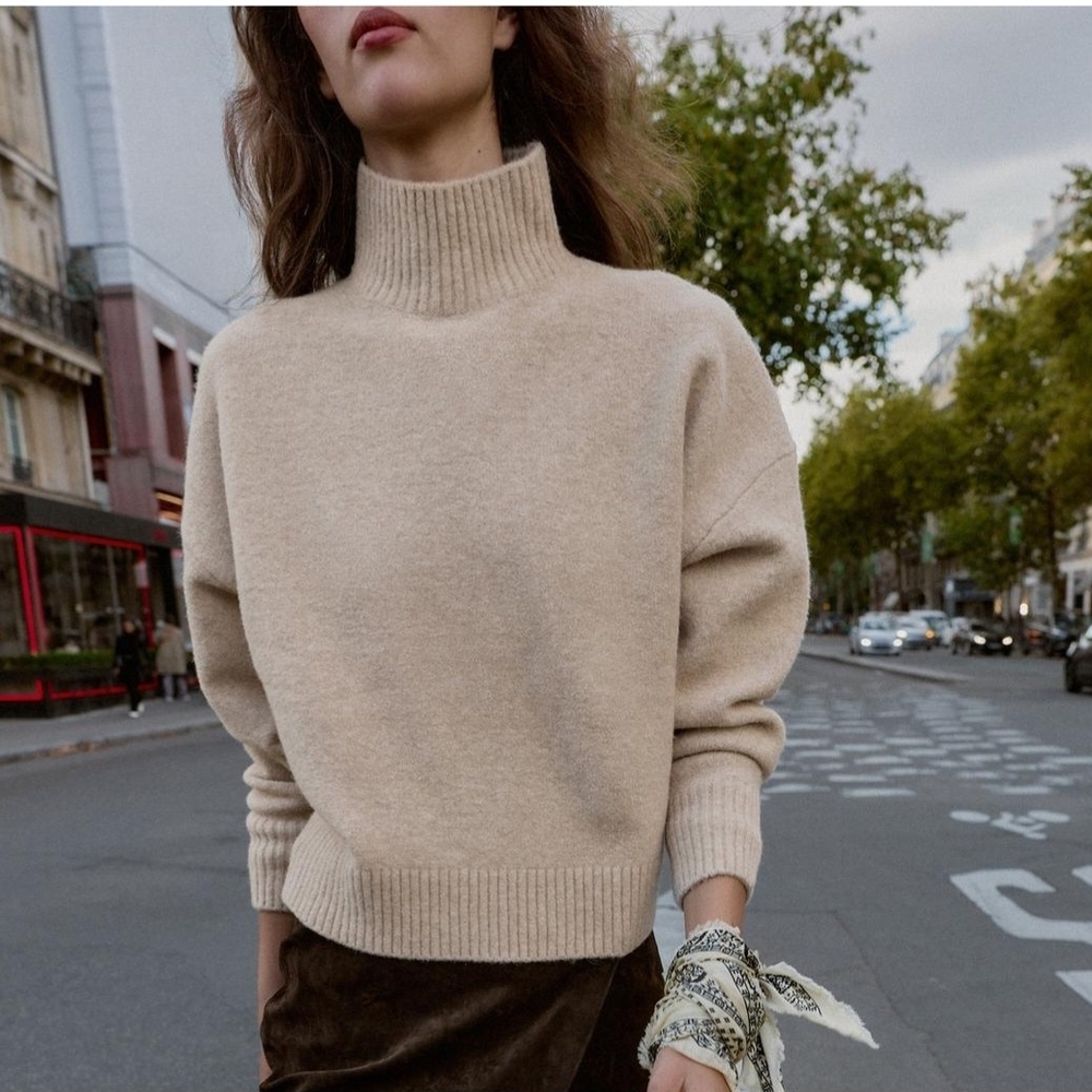 Zara SOFT HIGH NECK KNIT JUMPER